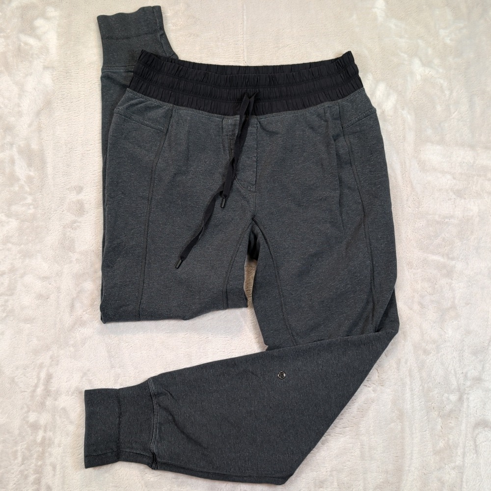Lululemon Joggers Womens 8 Gray Heathered Athleisure Activewear Workout Lounge